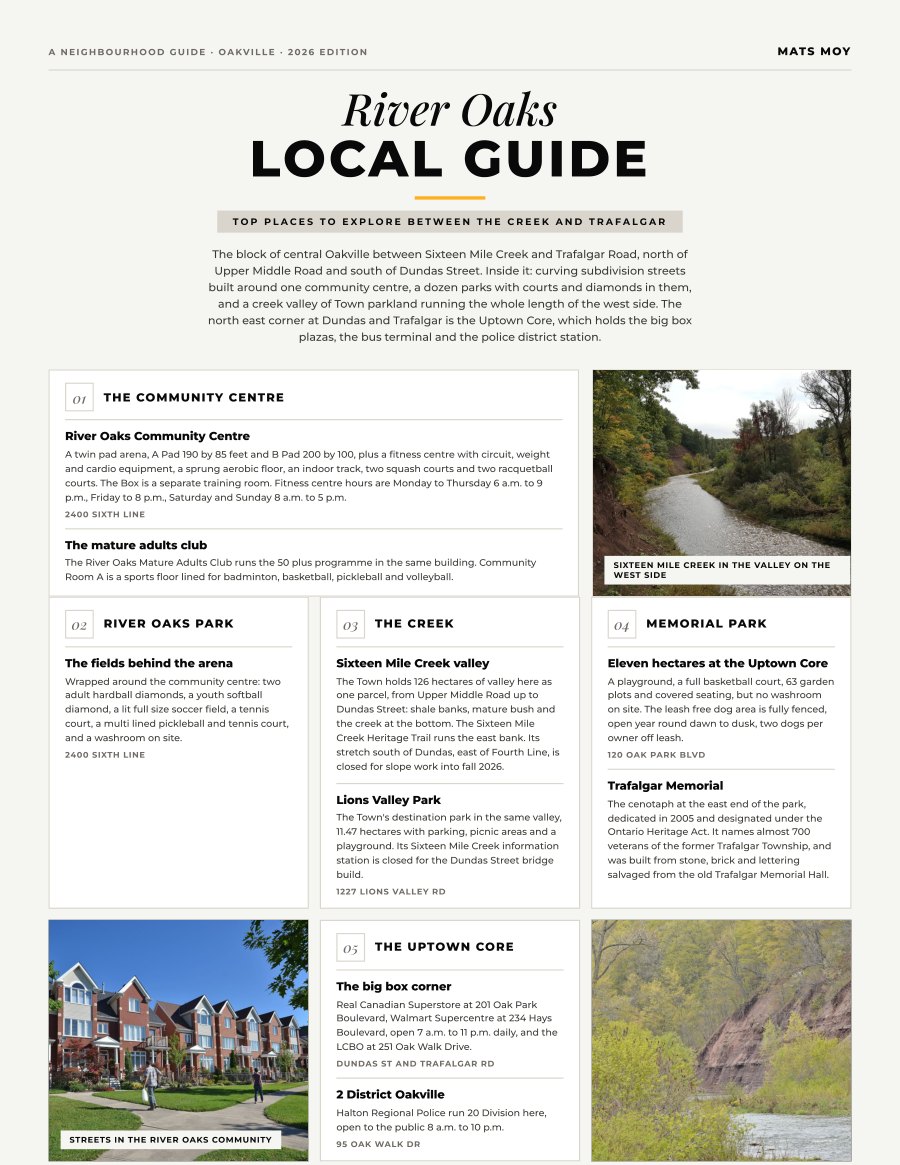 The first page of the River Oaks guide, showing the title and the ten numbered local picks