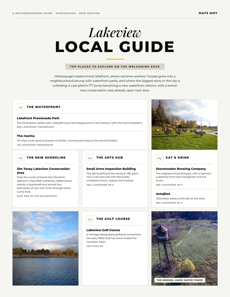 The first page of the Lakeview guide, showing the title and the ten numbered local picks
