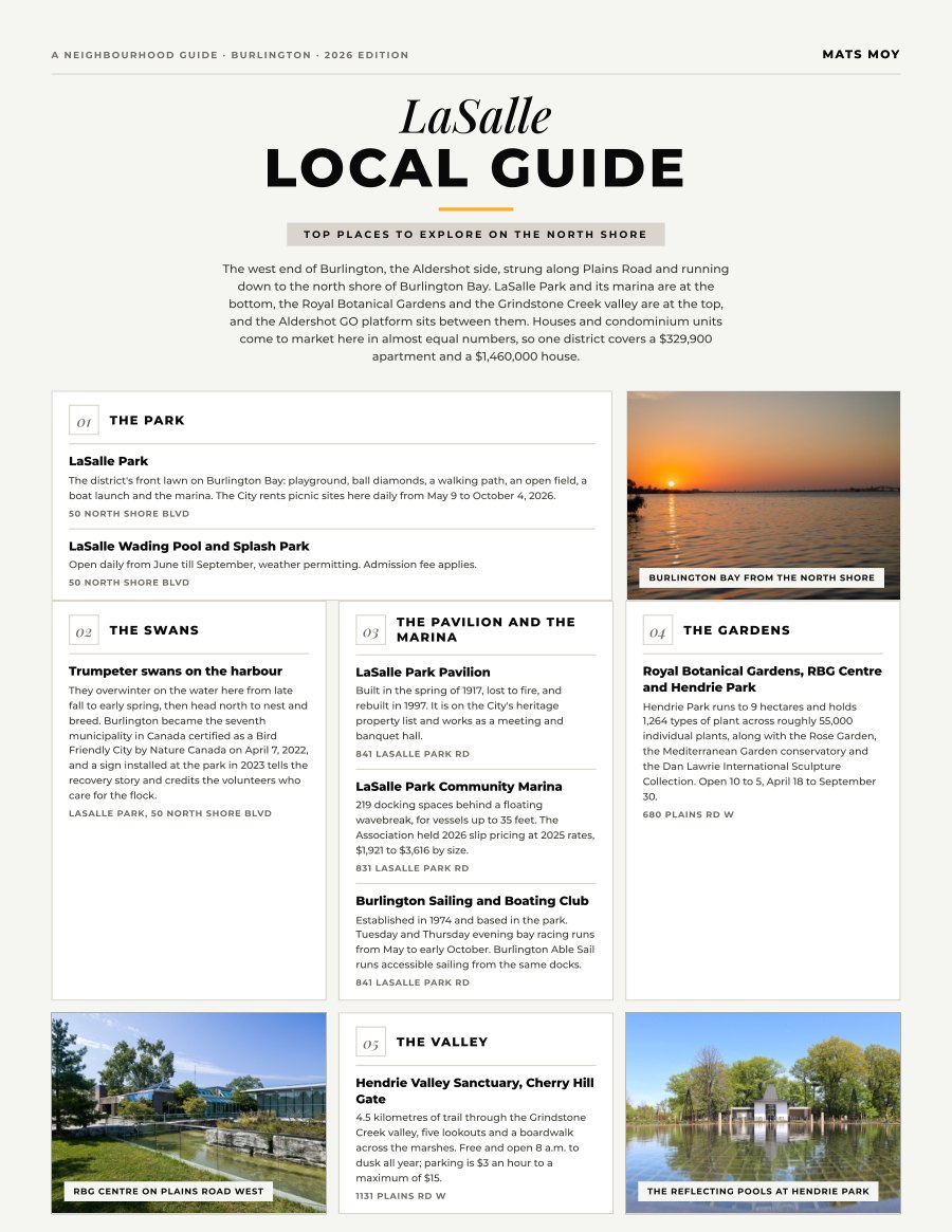 The first page of the LaSalle guide, showing the title and the ten numbered local picks