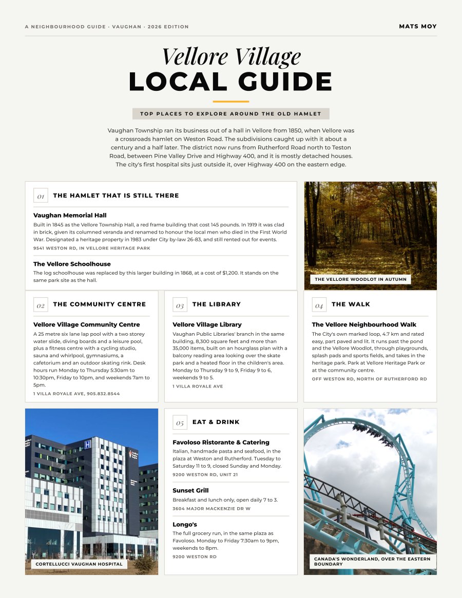 First page of the Vellore Village guide